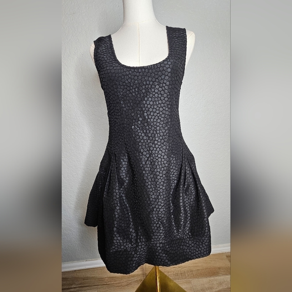 Elliatt scoop neck fit & flare mini dress textured embroidered Cocktail SZ M/8?